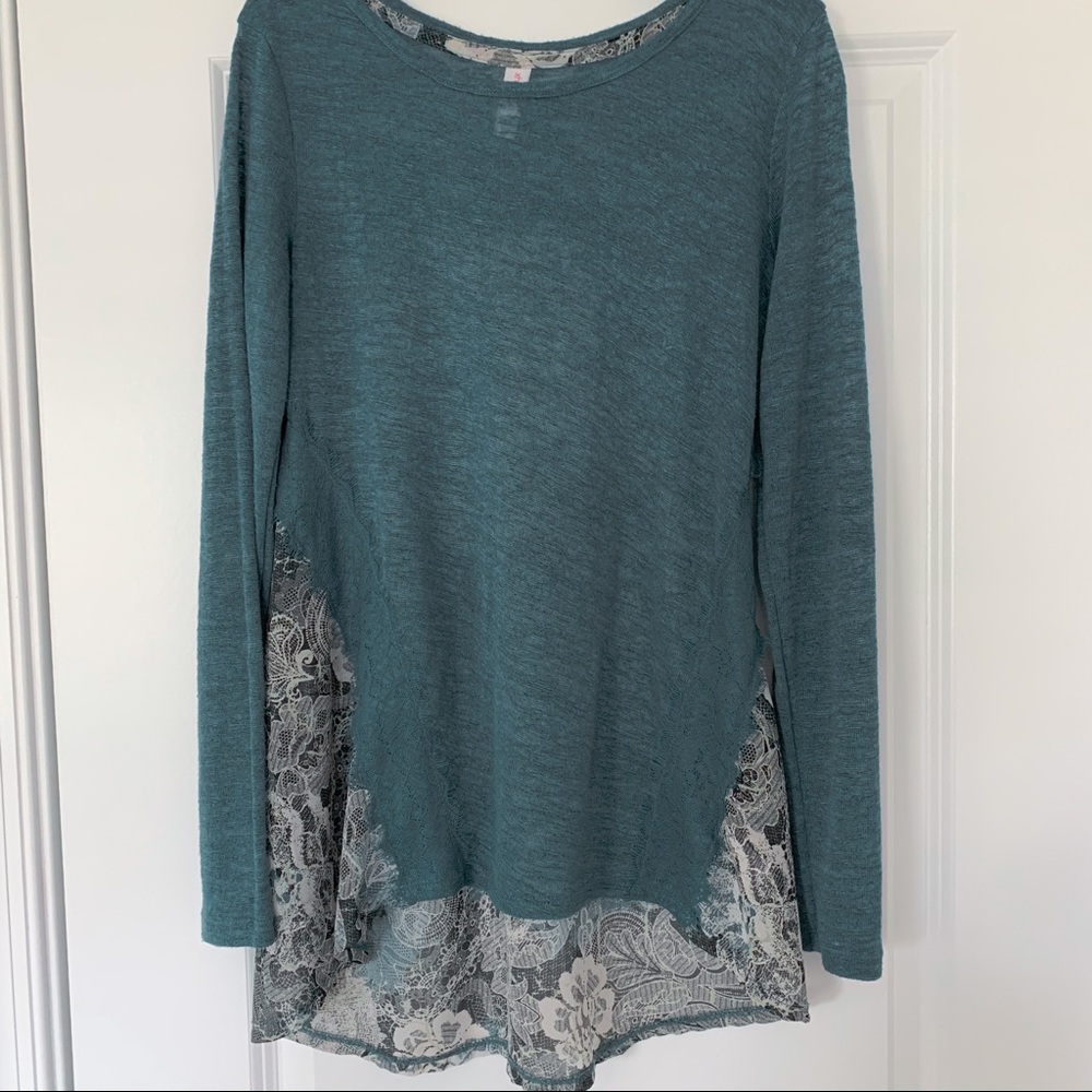 Xhilaration Blue Long Sleeve Blouse